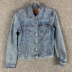 Gap Denim Jacket Women's XS Medium Wash Blue‎ Front Pockets 100% Cotton